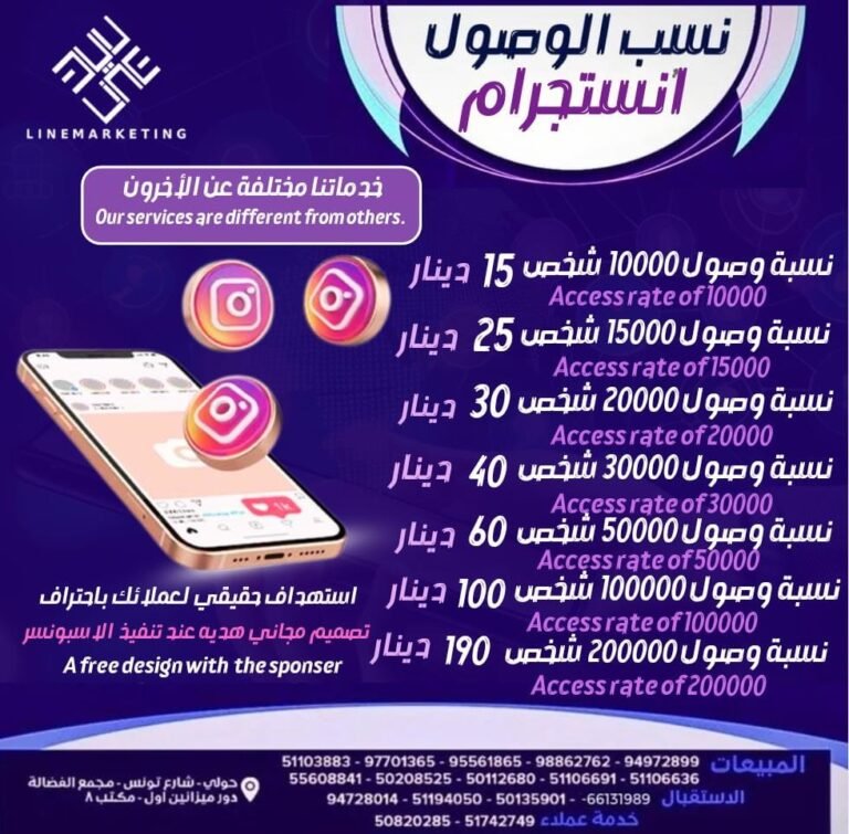 اسعار الحملات التسويقيه بنسبة وصول علي الانستجرام